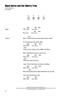 page one of Black Horse And The Cherry Tree (Ukulele Chords/Lyrics)
