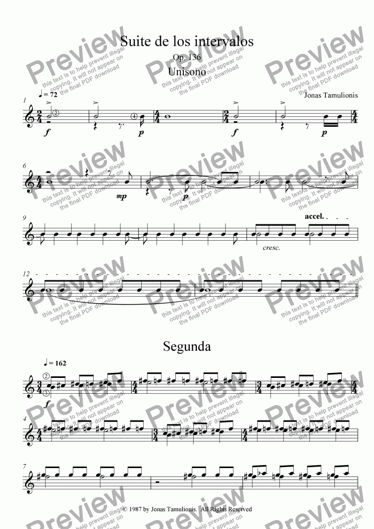 page one of Suite de los intervalos