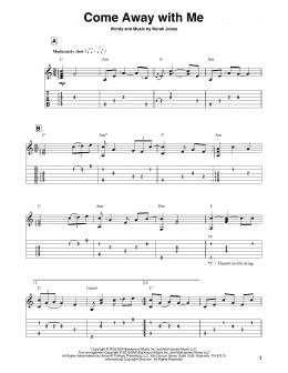 page one of Come Away With Me (Solo Guitar)