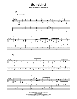 page one of Songbird (Solo Guitar)