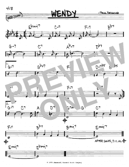 page one of Wendy (Real Book – Melody & Chords – C Instruments)