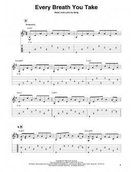 page one of Every Breath You Take (Solo Guitar)