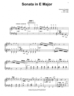 page one of Sonata In E Major, L. 23 (Piano Solo)