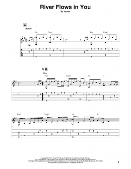 page one of River Flows In You (Solo Guitar)