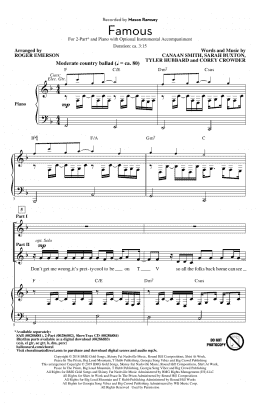 page one of Famous (arr. Roger Emerson) (2-Part Choir)