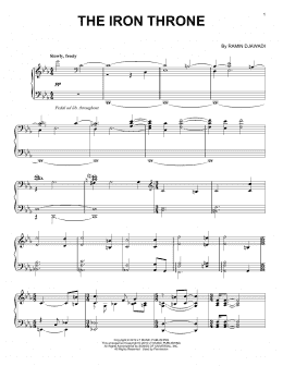 page one of The Iron Throne (from Game of Thrones) (Piano Solo)