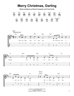 page one of Merry Christmas, Darling (Easy Ukulele Tab)
