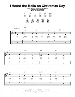 page one of I Heard The Bells On Christmas Day (Easy Ukulele Tab)