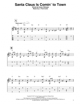 page one of Santa Claus Is Comin' To Town (Solo Guitar)