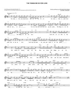 page one of Things We Do For Love (Lead Sheet / Fake Book)
