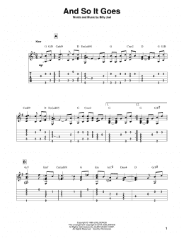 page one of And So It Goes (Solo Guitar)