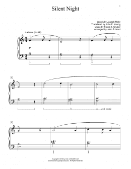 page one of Silent Night (arr. John S. Hord) (Educational Piano)