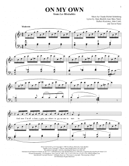 page one of On My Own (from Les Miserables) (Piano & Vocal)