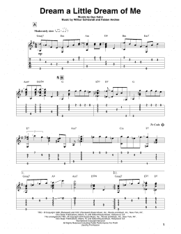 page one of Dream A Little Dream Of Me (Solo Guitar)