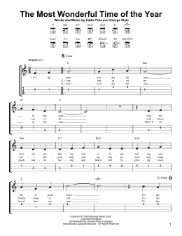 page one of The Most Wonderful Time Of The Year (Easy Ukulele Tab)