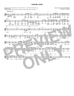 page one of Turn Me Loose (Lead Sheet / Fake Book)