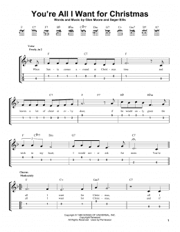 page one of You're All I Want For Christmas (Easy Ukulele Tab)