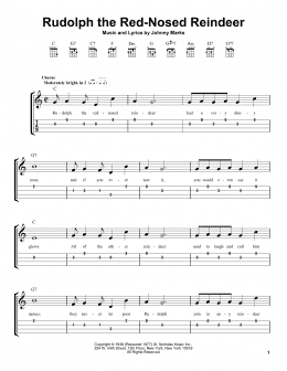 page one of Rudolph The Red-Nosed Reindeer (Easy Ukulele Tab)