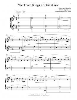 page one of We Three Kings Of Orient Are (arr. John S. Hord) (Educational Piano)
