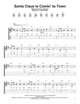 page one of Santa Claus Is Comin' To Town (Easy Ukulele Tab)