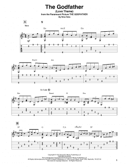 page one of The Godfather (Love Theme) (Solo Guitar)