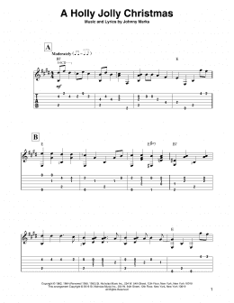 page one of A Holly Jolly Christmas (Solo Guitar)