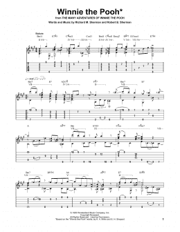 page one of Winnie The Pooh (from The Many Adventures Of Winnie The Pooh) (Solo Guitar)