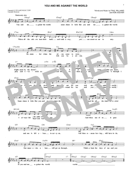 page one of You And Me Against The World (Lead Sheet / Fake Book)