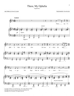 page one of These, My Ophelia (Piano & Vocal)