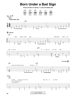page one of Born Under A Bad Sign (Guitar Lead Sheet)