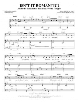 page one of Isn't It Romantic? (Piano & Vocal)