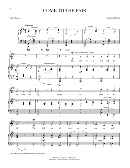 page one of Come To The Fair (Piano & Vocal)