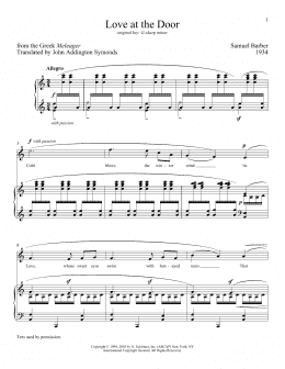 page one of Love At The Door (Piano & Vocal)