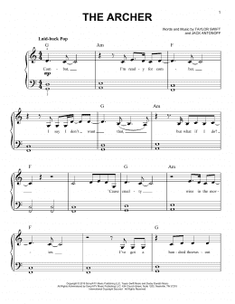 page one of The Archer (Easy Piano)