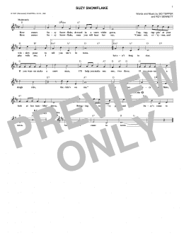 page one of Suzy Snowflake (Lead Sheet / Fake Book)