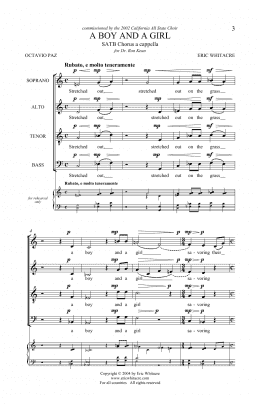 page one of A Boy And A Girl (SATB Choir)