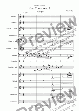 page one of Horn Concerto no 1