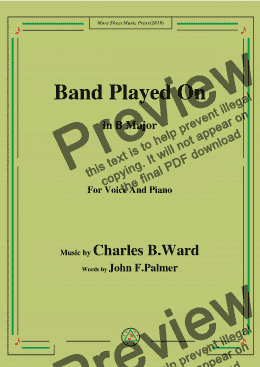 page one of Charles B. Ward-Band Played On,in B Major,for Voice and Piano