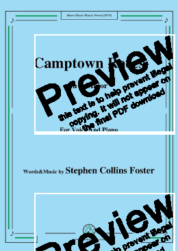page one of Stephen Collins Foster-Camptown Races,in E Major,for Voice and Piano