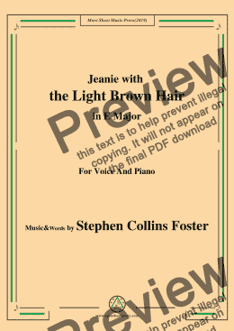 page one of Stephen Collins Foster-Jeanie with the Light Brown Hair,in E Major,for Voice&Pno