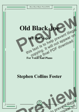 page one of Stephen Collins Foster-Old Black Joe,in E flat Major,for Voice and Piano