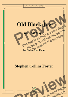 page one of Stephen Collins Foster-Old Black Joe,in G flat Major,for Voice and Piano