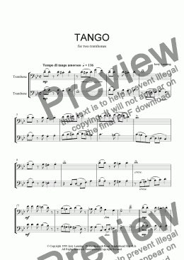 page one of Tango for Two Trombones