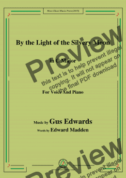page one of Gus Edwards-By the Light of the Silvery Moon,in C Major,for Voice and Piano