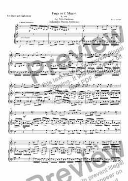 page one of Fugue In C Major