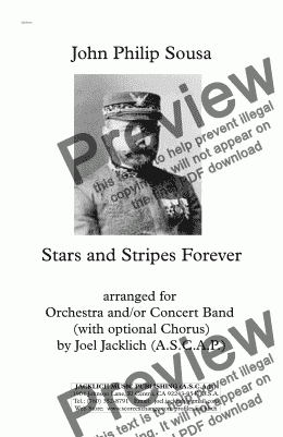 page one of Stars and Stripes Forever (Orchestra and/or Concert Band, w/ opt. Chorus) 
