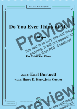 page one of Earl Burtnett-Do You Ever Think of Me,in F Major,for Voice and Piano