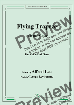 page one of Alfred Lee-Flying Trapeze,in B flat Major,for Voice and Piano