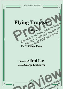 page one of Alfred Lee-Flying Trapeze,in C Major,for Voice and Piano