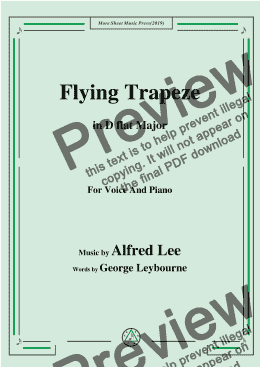 page one of Alfred Lee-Flying Trapeze,in D flat Major,for Voice and Piano